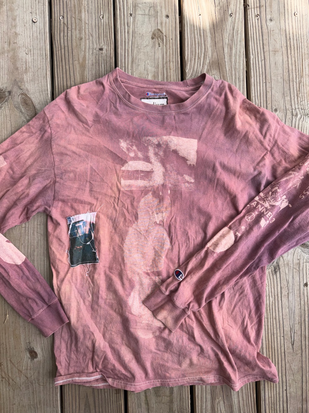 Champion Long Sleeve Tee in Dusty Rose Pink